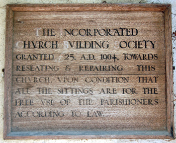Incorporated Church Building Society notice in the porch March 2008
